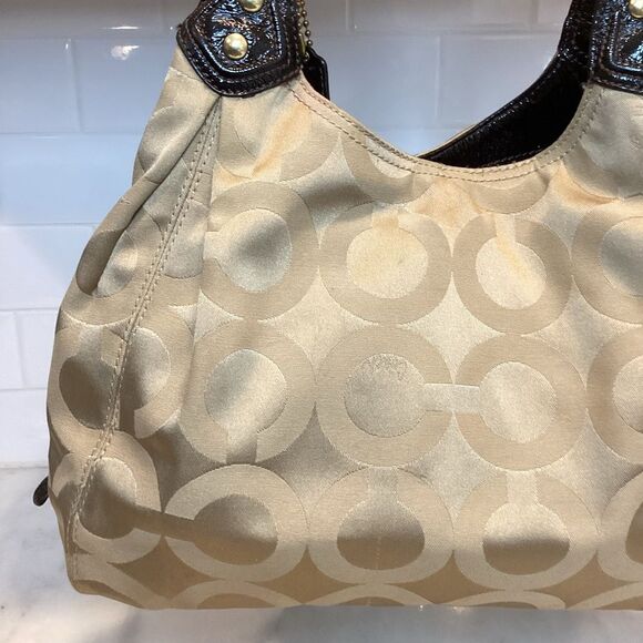 Coach Madison Maggie OpArt Patent Leather Hobo Bag - Picture 4 of 16